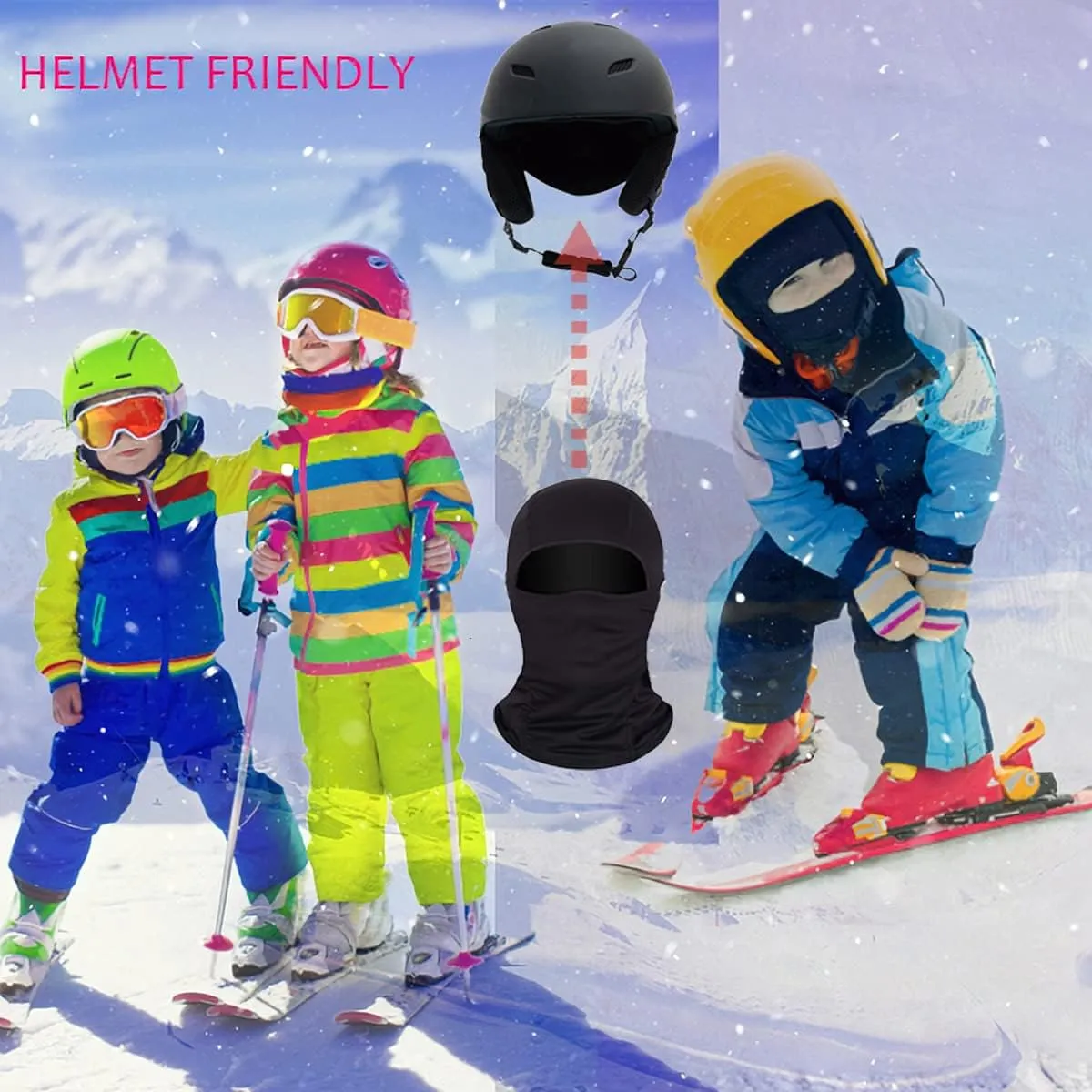 Kids Thin Hood Balaclava,Ski Face Mask Balaclava for Child (Multiple Colors)