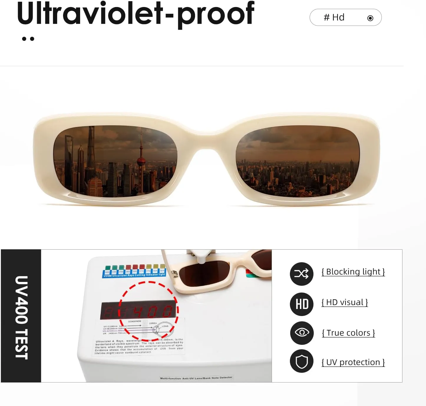 kimorn Retro Rectangle Sunglasses for Women Men Thick Frame Sun Glasses UV Protection Shades K1703