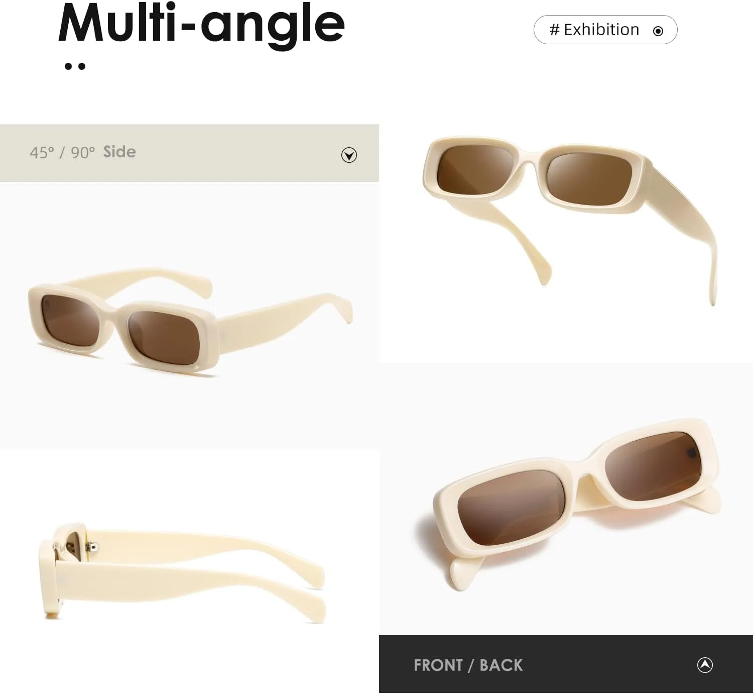 kimorn Retro Rectangle Sunglasses for Women Men Thick Frame Sun Glasses UV Protection Shades K1703