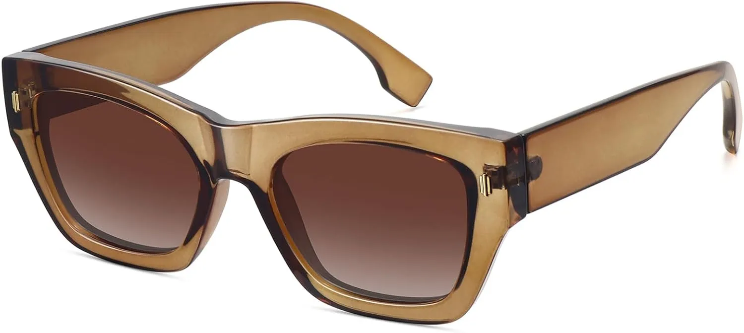 Large Cateye Polarized Sunglasses for Women Men Retro Trendy Square Sunnies FZN819