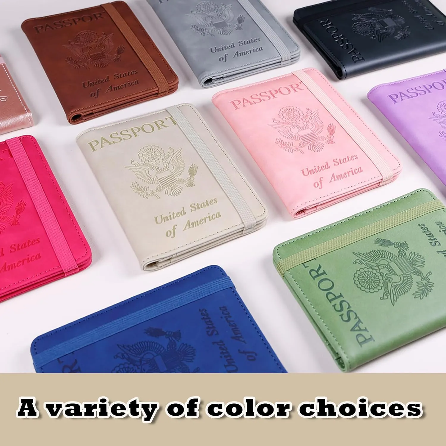 Melsbrinna Premium Leather Passport Holder Covers Case, Waterproof Rfid Blocking Travel Wallet Passport Holder with Pen Holder, Cute Passport Book for Women/Men