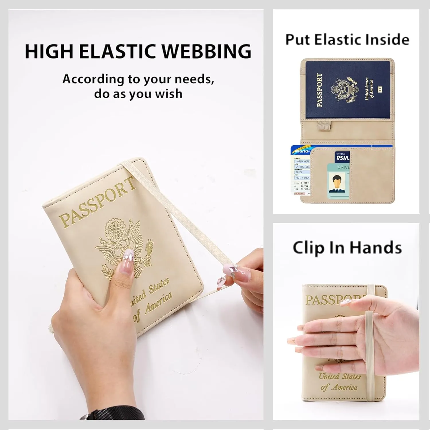 Melsbrinna Premium Leather Passport Holder Covers Case, Waterproof Rfid Blocking Travel Wallet Passport Holder with Pen Holder, Cute Passport Book for Women/Men