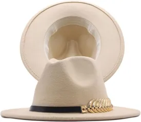 Men Women Wide Brim Fedora Hat Panama Fedora Hat with Belt Buckle Unisex Floppy Panama Hat