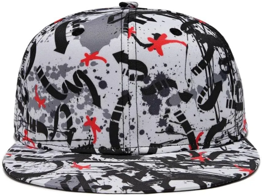 Mens Snapback Baseball Cap Hip Hop Style Flat Visor Adjustable Outdoor Cap Unisex Adjustable Breathable