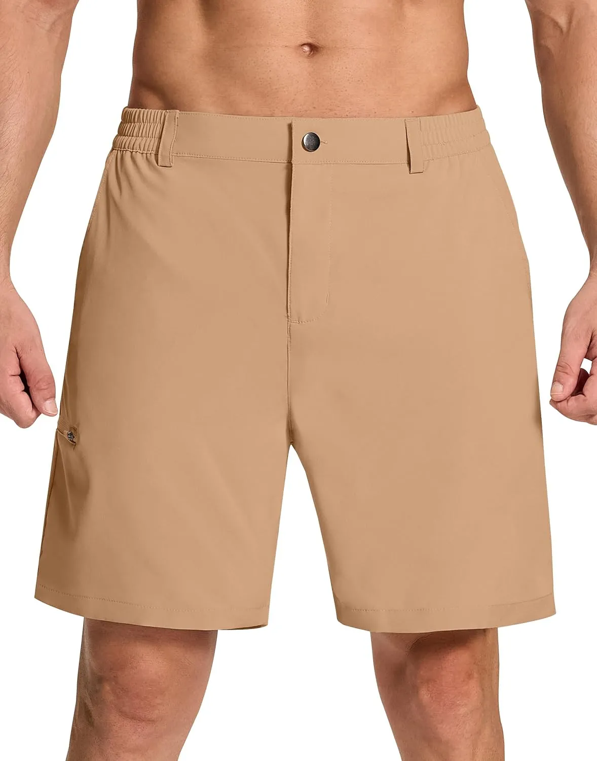 Mens Stretch Golf Shorts with 6 Pockets Dry Fit 7 Inch Inseam Lightweight Dress for Hiking Work Casual