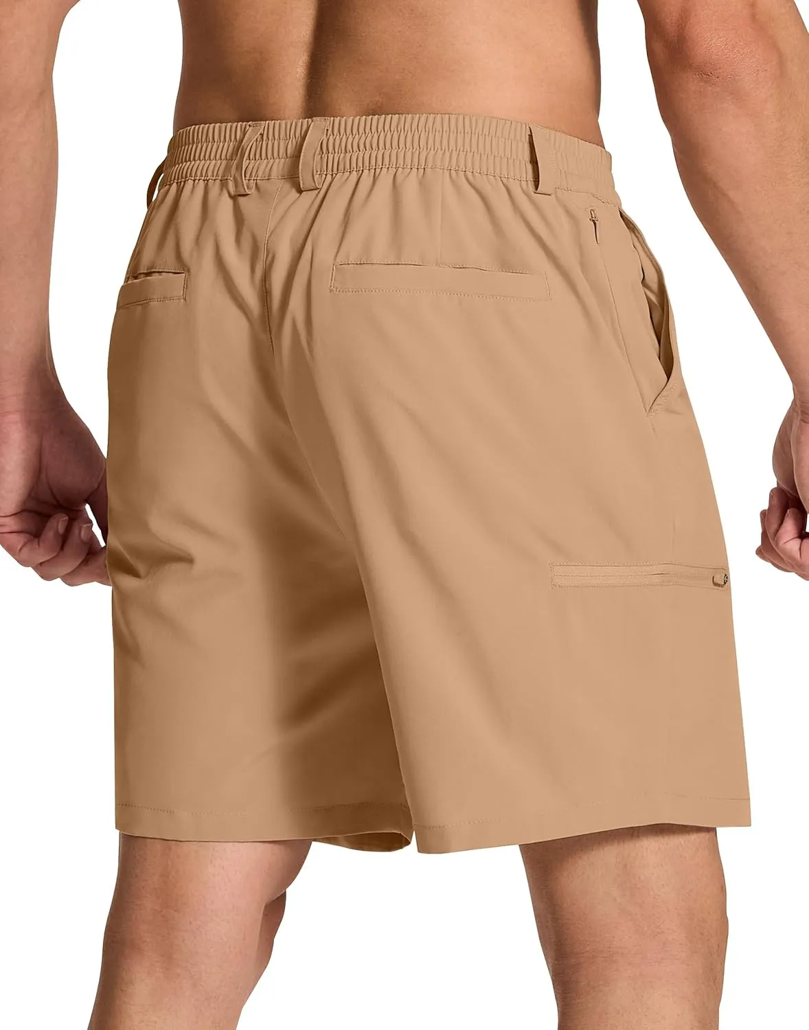 Mens Stretch Golf Shorts with 6 Pockets Dry Fit 7 Inch Inseam Lightweight Dress for Hiking Work Casual
