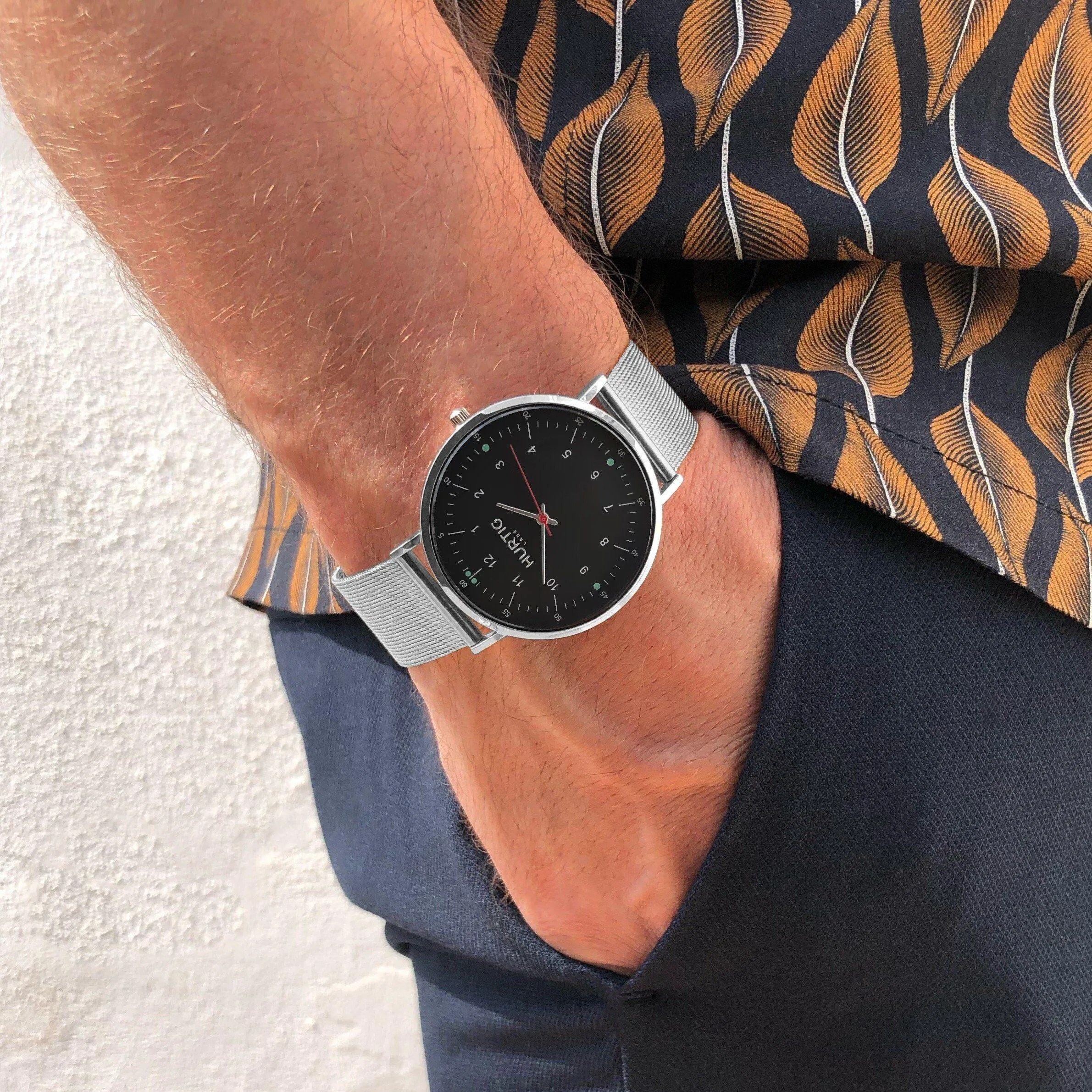 Moderno Stainless Steel Watch Silver, Black & Silver