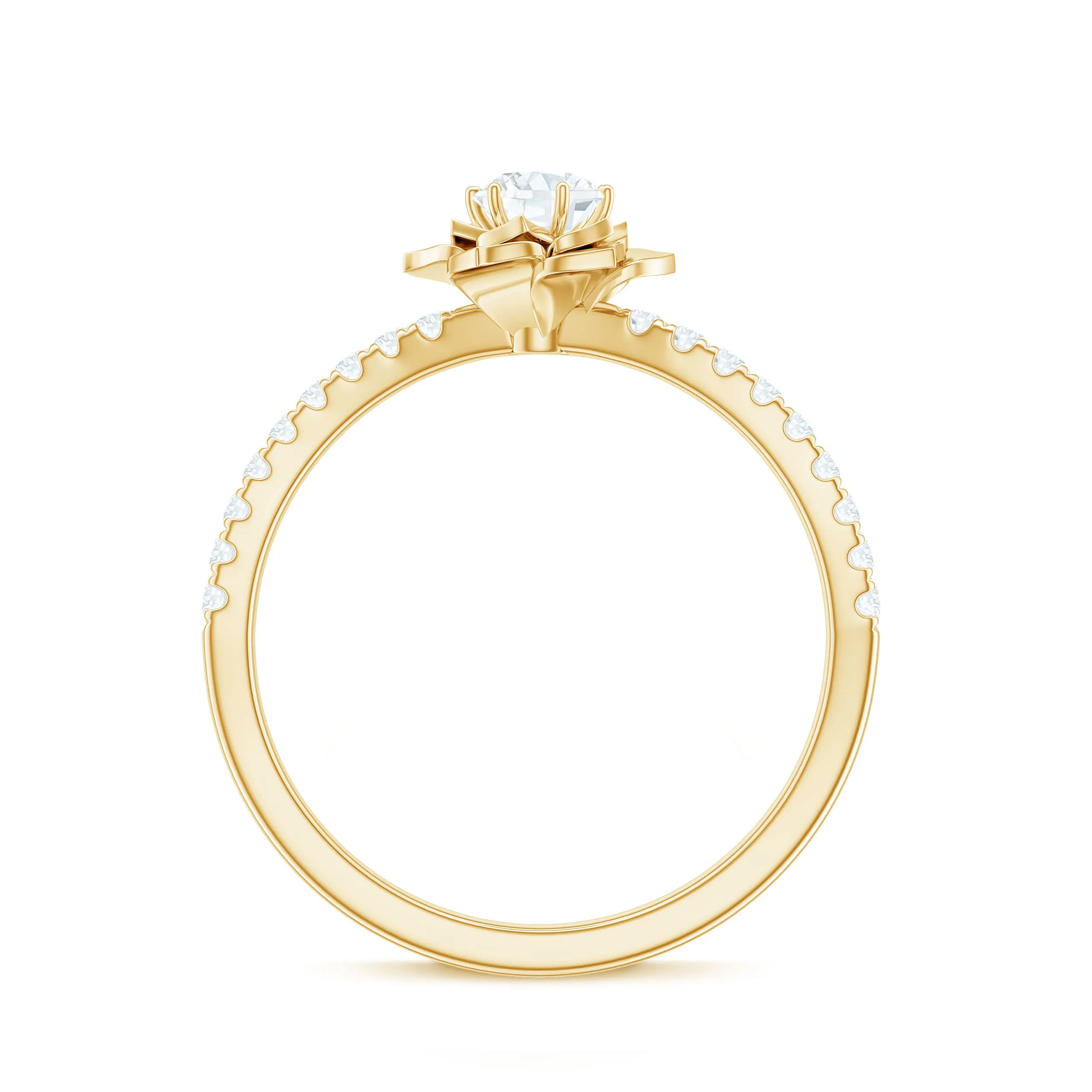 Nature Inspired Floral Engagement Ring with Lab Grown Diamond