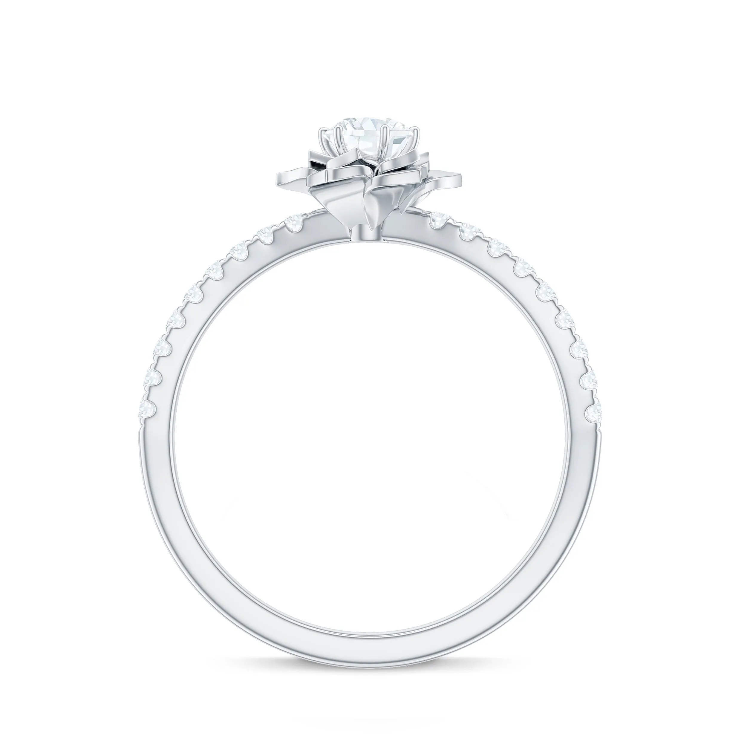 Nature Inspired Floral Engagement Ring with Lab Grown Diamond
