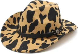 New Cow Texture Woolen Flat Brim Top Hat for Men and Women Double Sided Color Matching Big Brim Jazz Hat Stage Felt Hat Luopan Caps & Hats (Color : Camel, Size : 56-58cm)
