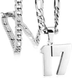 Personalized Jersey Number Necklaces for Mens,Athletes Stainless Steel Sport Number Pendant Chain for Mens Baseball/Basketball/Football Team Inspiration Jewelry with Gifts