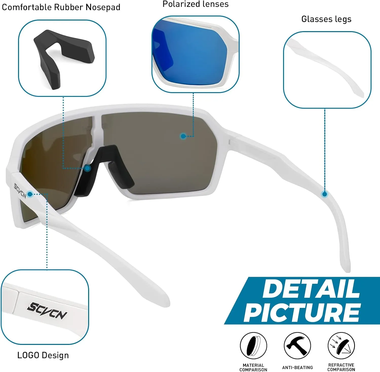 Polarized Cycling Glasses Sport Sunglasses MTB BMX Men Women Running Driving Fishing Golf S61