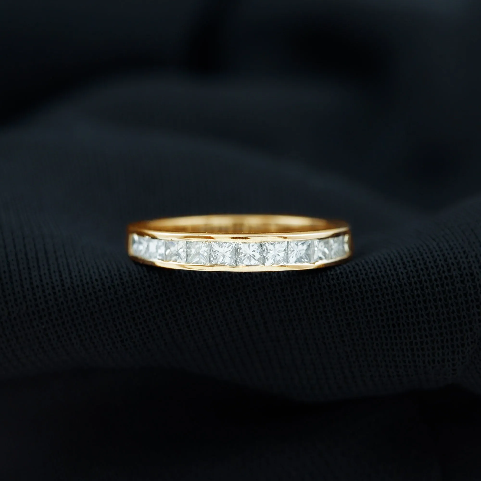 Princess Cut Diamond Semi Eternity Ring in Channel Setting