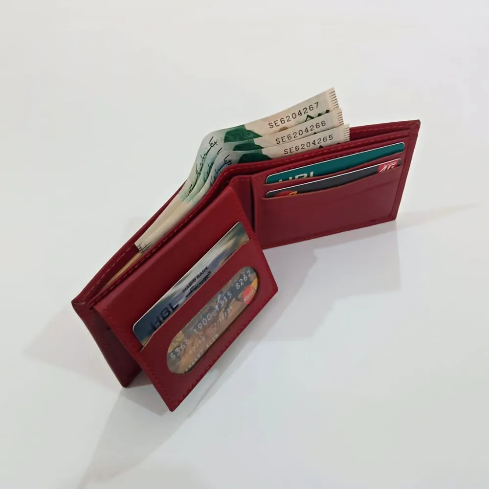 Red Leather Men's Wallet