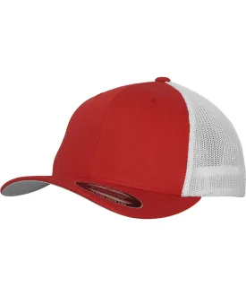 Red/White - Flexfit trucker mesh 2-tone (6511T)