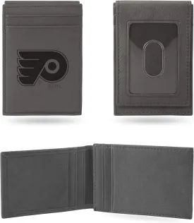 Rico Industries NHL Hockey Laser Engraved Front Pocket Wallet - Compact/Comfortable/Slim