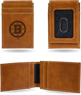 Rico Industries NHL Hockey Laser Engraved Front Pocket Wallet - Compact/Comfortable/Slim