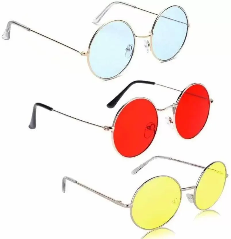 RMKK Round  Sunglasses Combo pack of 3 sunglasses