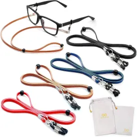 SIGONNA Eyeglasses Holder Strap Cord - PREMIUM ECO LEATHER Eyeglasses String Holder Chain Necklace - Glasses Cord Lanyard - Eyeglass Retainer