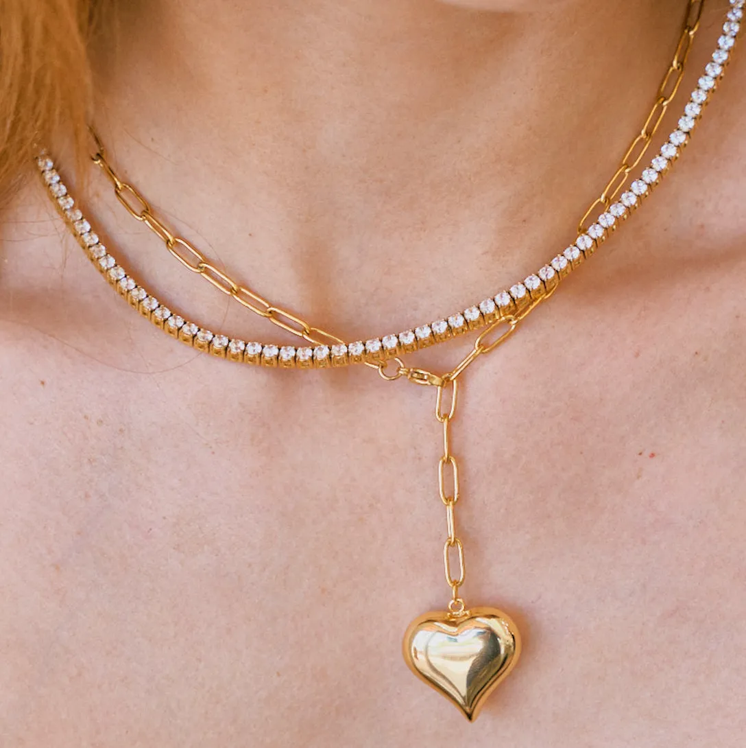 Sophie Tennis Necklace- Gold