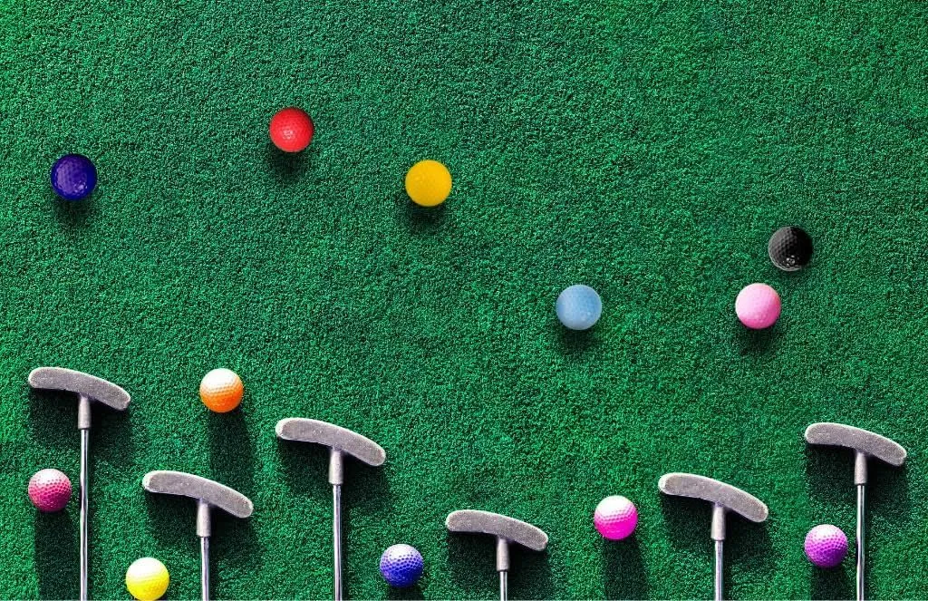 Thorza Colored Golf Balls - Multicolored Set of 6, 12, 24 for Kids Mini Golf, Putting Practice and Children Training