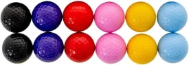 Thorza Colored Golf Balls - Multicolored Set of 6, 12, 24 for Kids Mini Golf, Putting Practice and Children Training