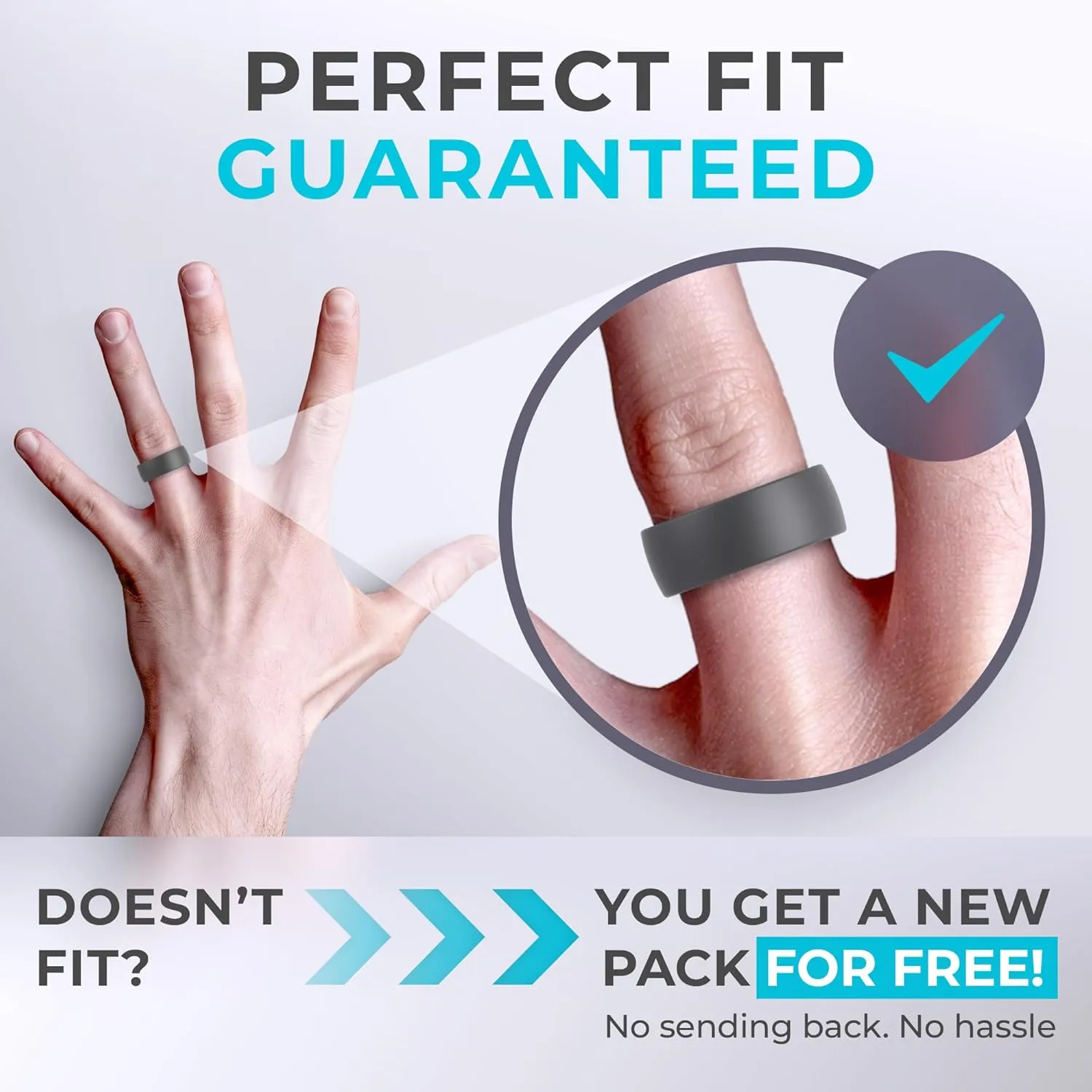 ThunderFit Men's Patterned Silicone Rings, 8mm Wide 2.2mm Thick Rubber Bands,Variety Multipack 1,4,7