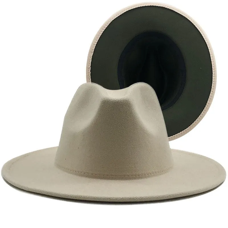 Two tone red bottom Fedora Hat