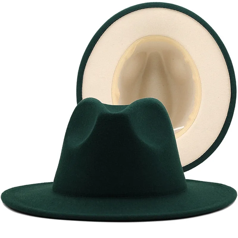 Two tone red bottom Fedora Hat