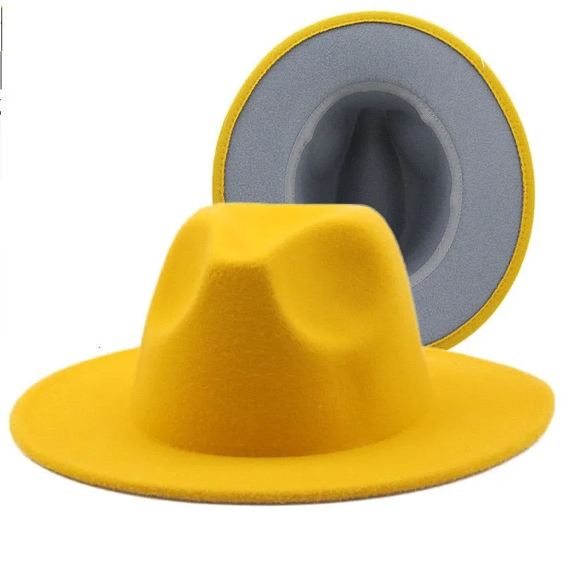 Two tone red bottom Fedora Hat