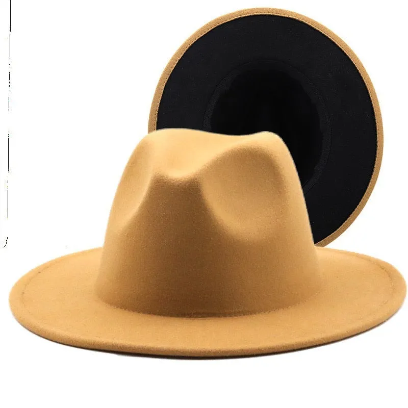 Two tone red bottom Fedora Hat