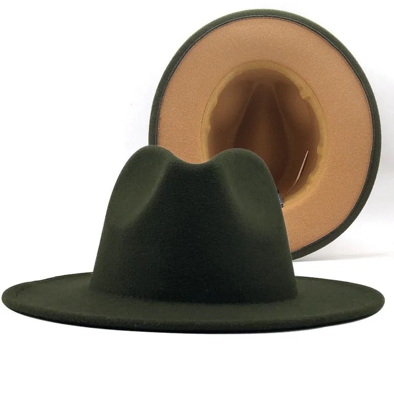 Two tone red bottom Fedora Hat