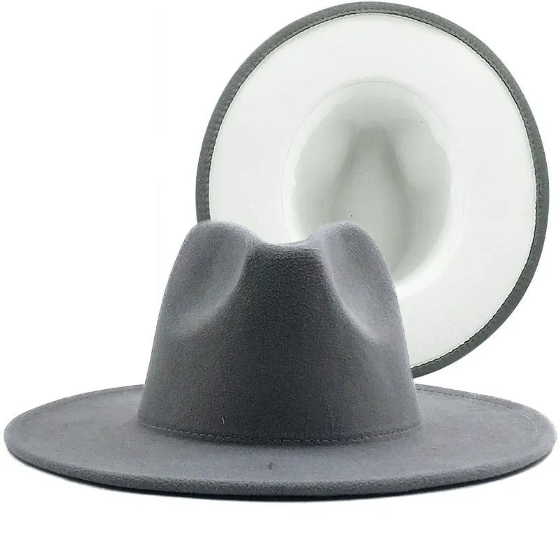 Two tone red bottom Fedora Hat