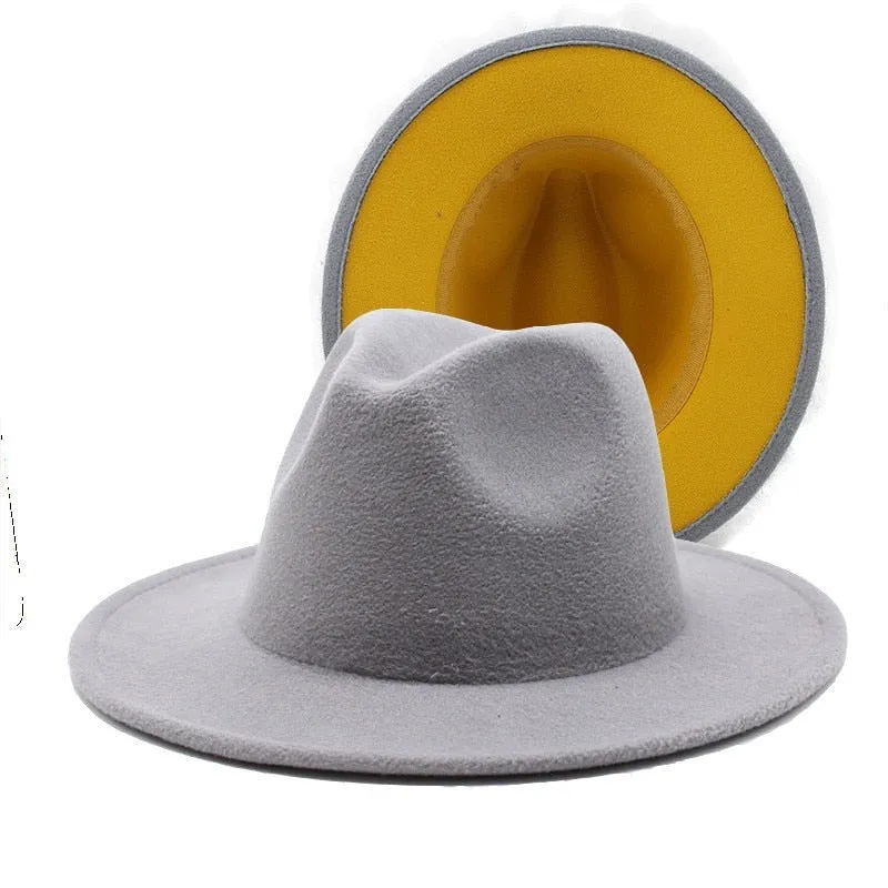 Two tone red bottom Fedora Hat