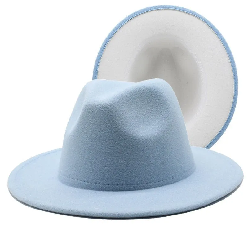 Two tone red bottom Fedora Hat