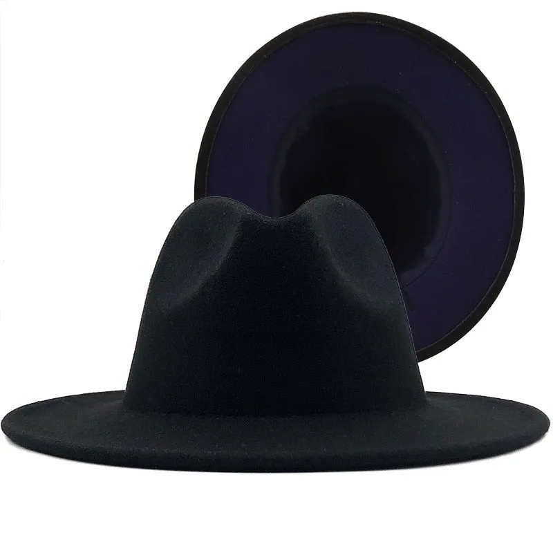 Two tone red bottom Fedora Hat