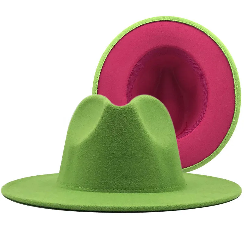 Two tone red bottom Fedora Hat
