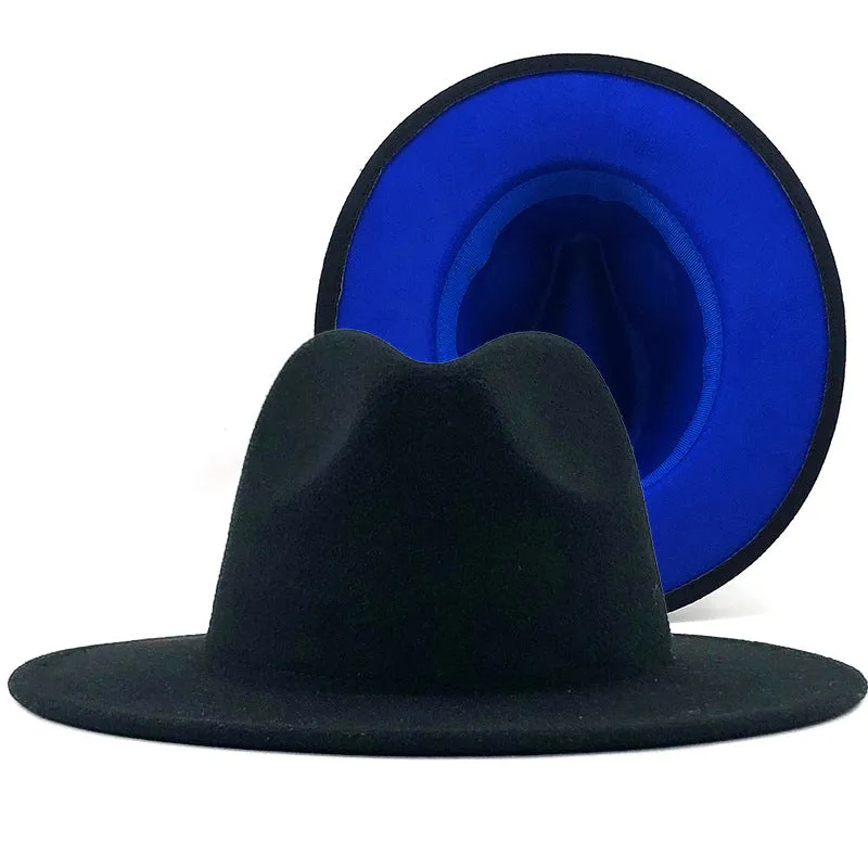 Two tone red bottom Fedora Hat