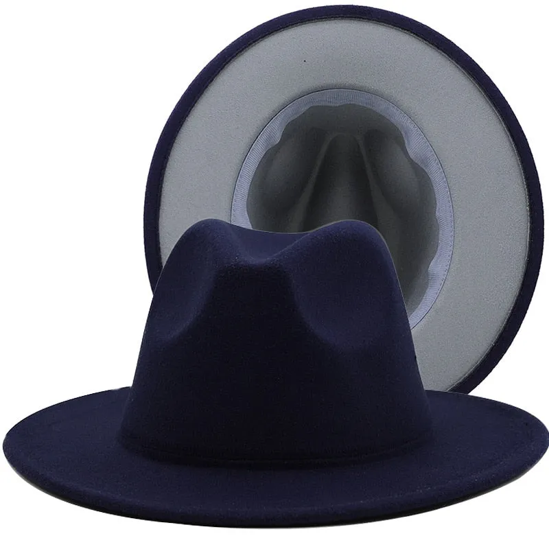 Two tone red bottom Fedora Hat