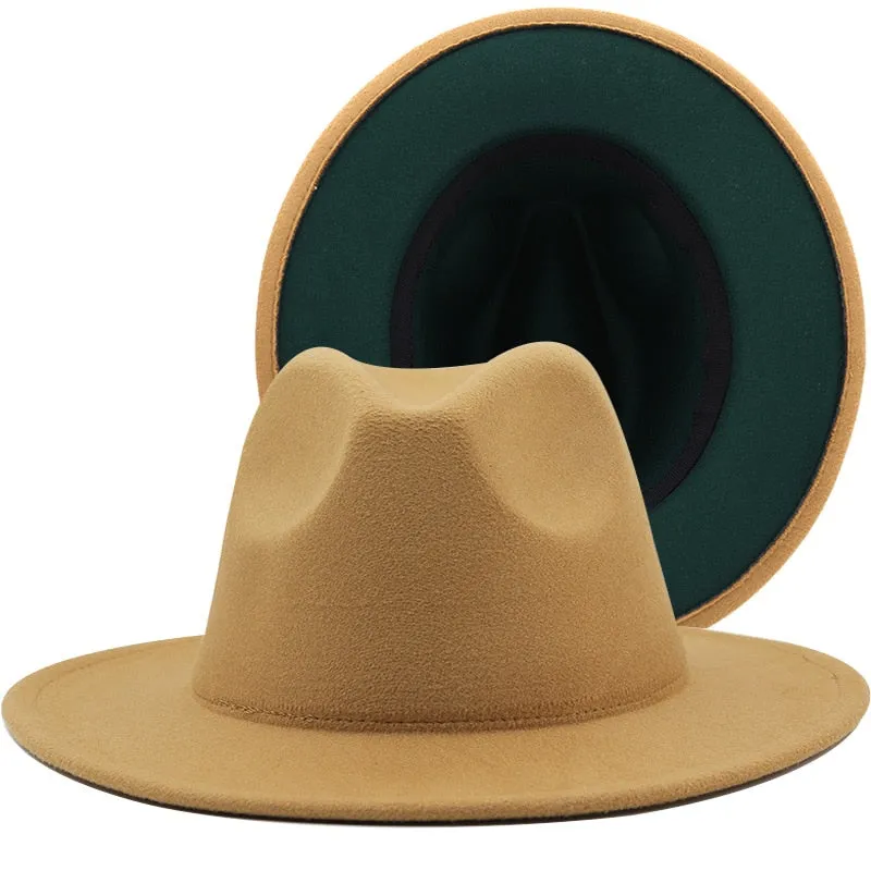 Two tone red bottom Fedora Hat