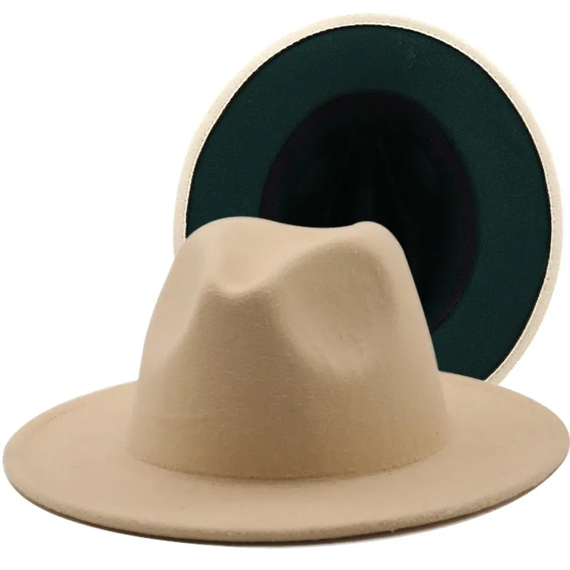 Two tone red bottom Fedora Hat
