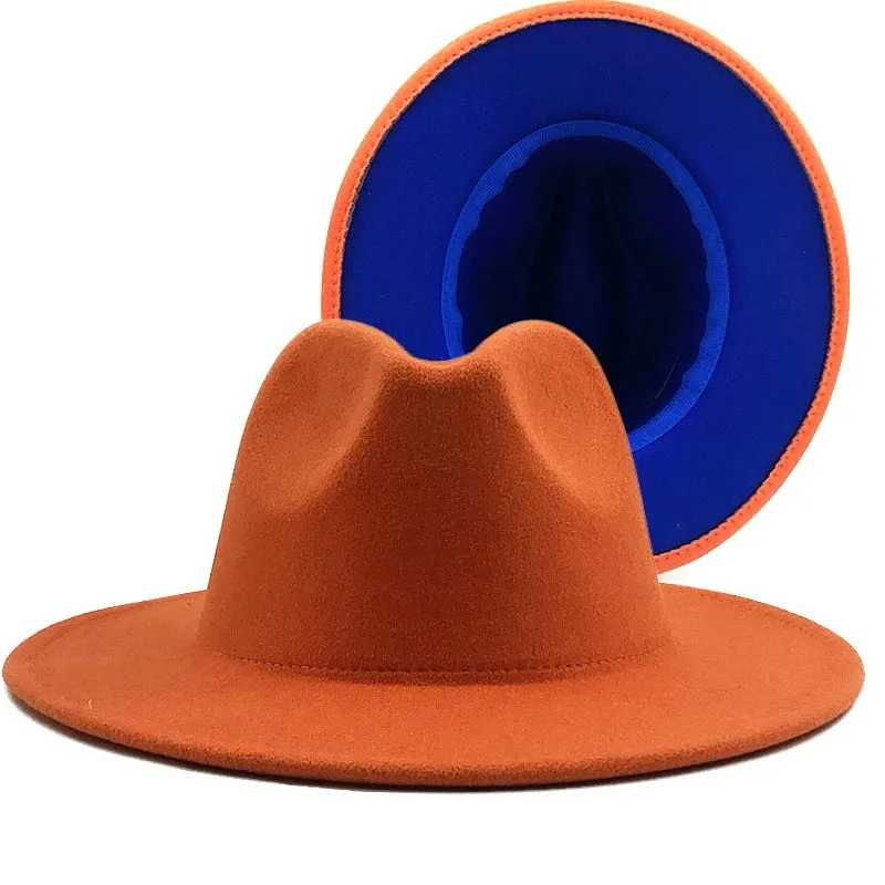 Two tone red bottom Fedora Hat