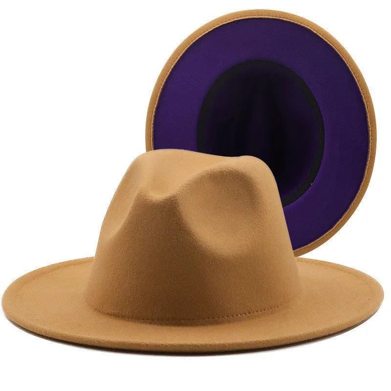 Two tone red bottom Fedora Hat