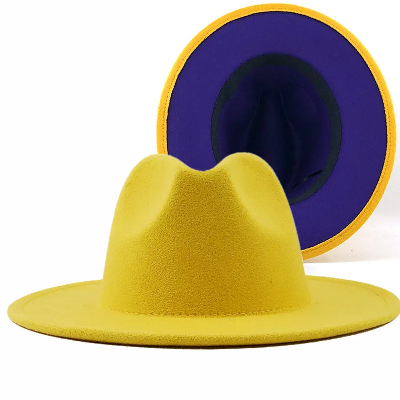 Two tone red bottom Fedora Hat