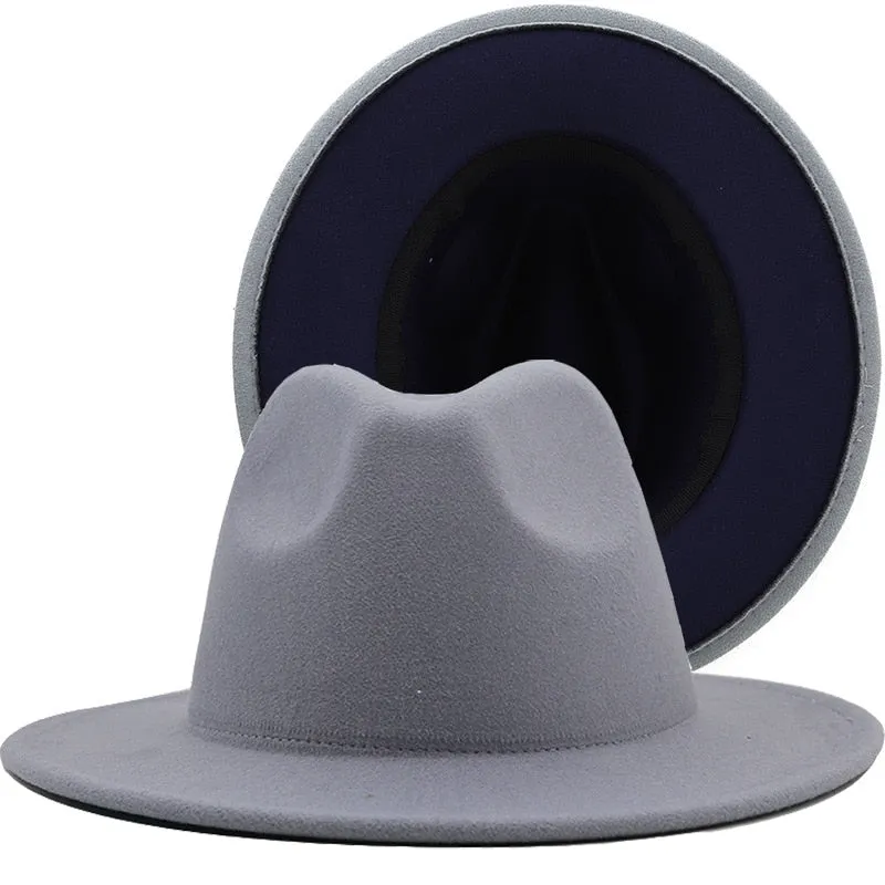 Two tone red bottom Fedora Hat