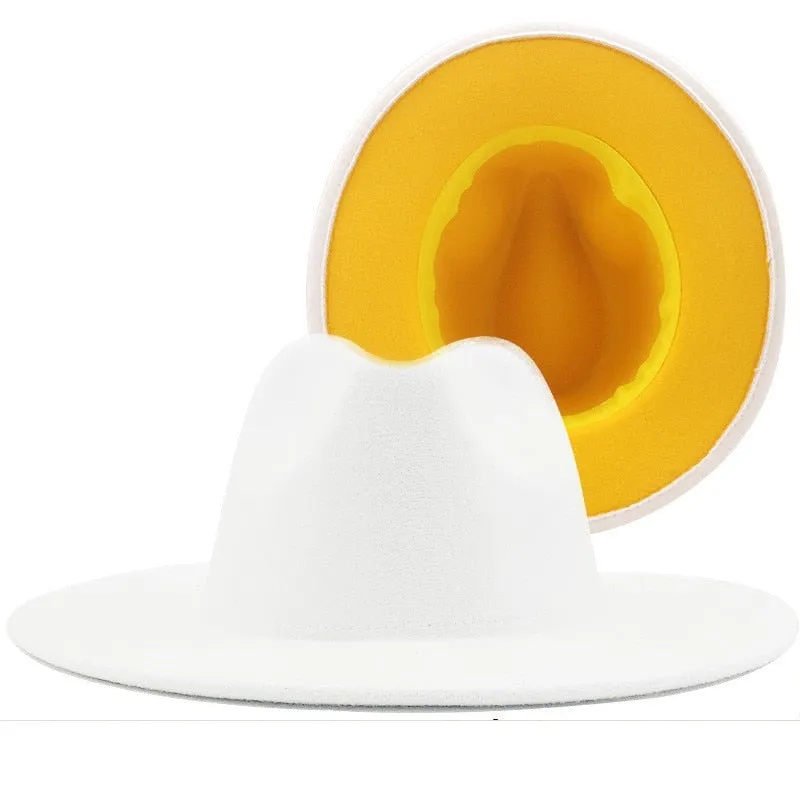 Two tone red bottom Fedora Hat
