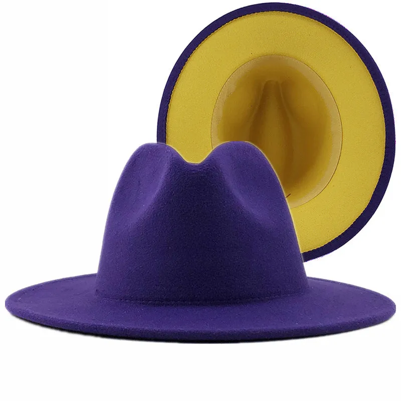 Two tone red bottom Fedora Hat
