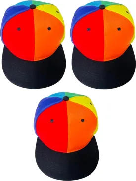 Unisex Rainbow Pride Adjustable Snapback Flat Bill Hat
