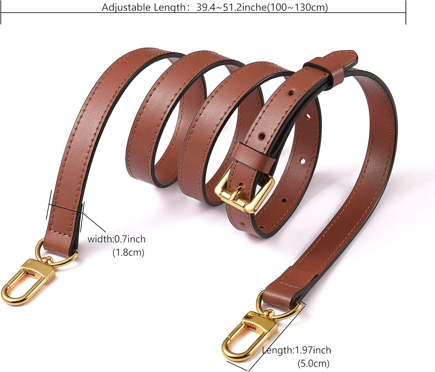 Vachetta Leather Adjustable Crossbody Strap for  women's crossbody handbags
