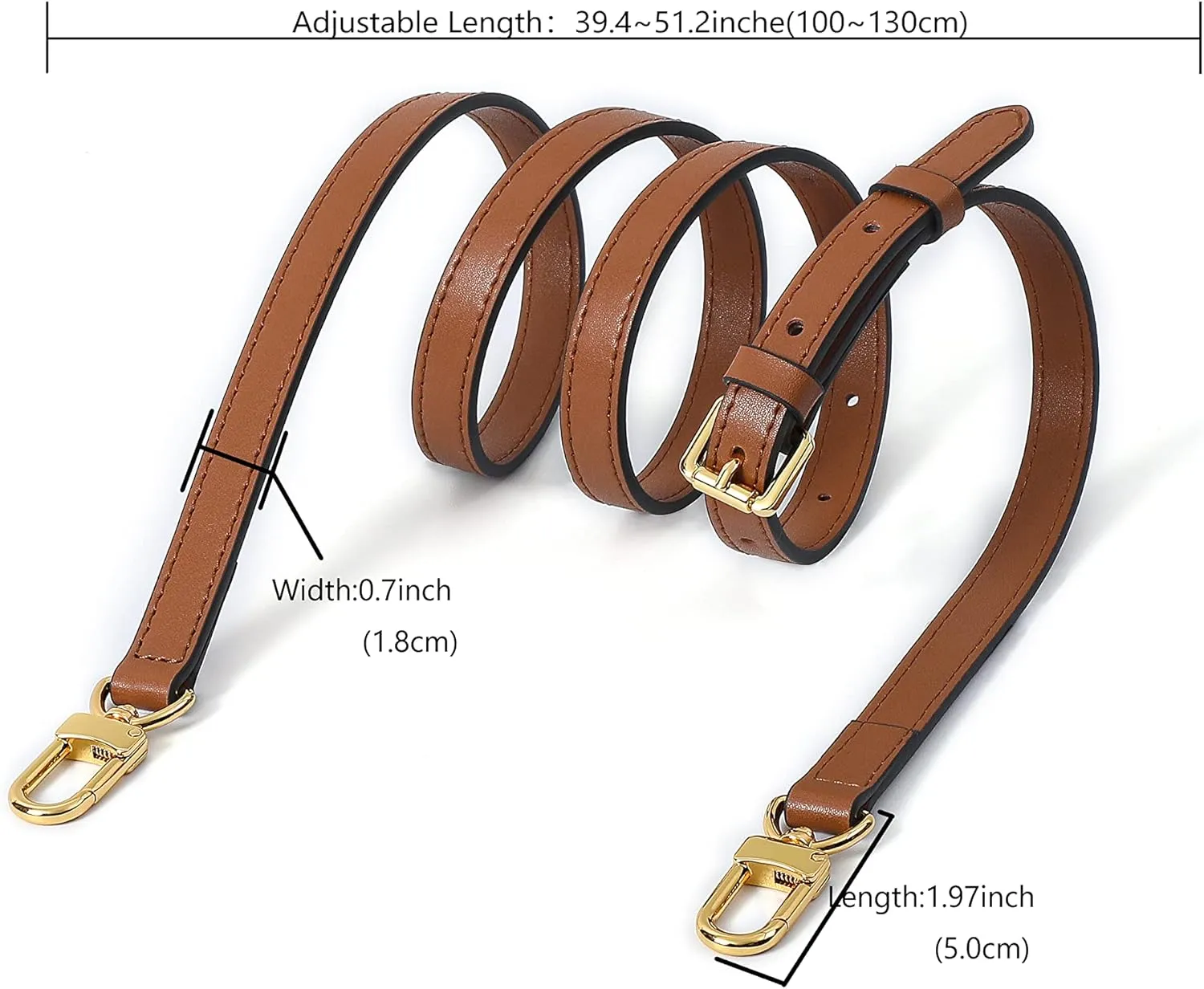 Vachetta Leather Adjustable Crossbody Strap for  women's crossbody handbags